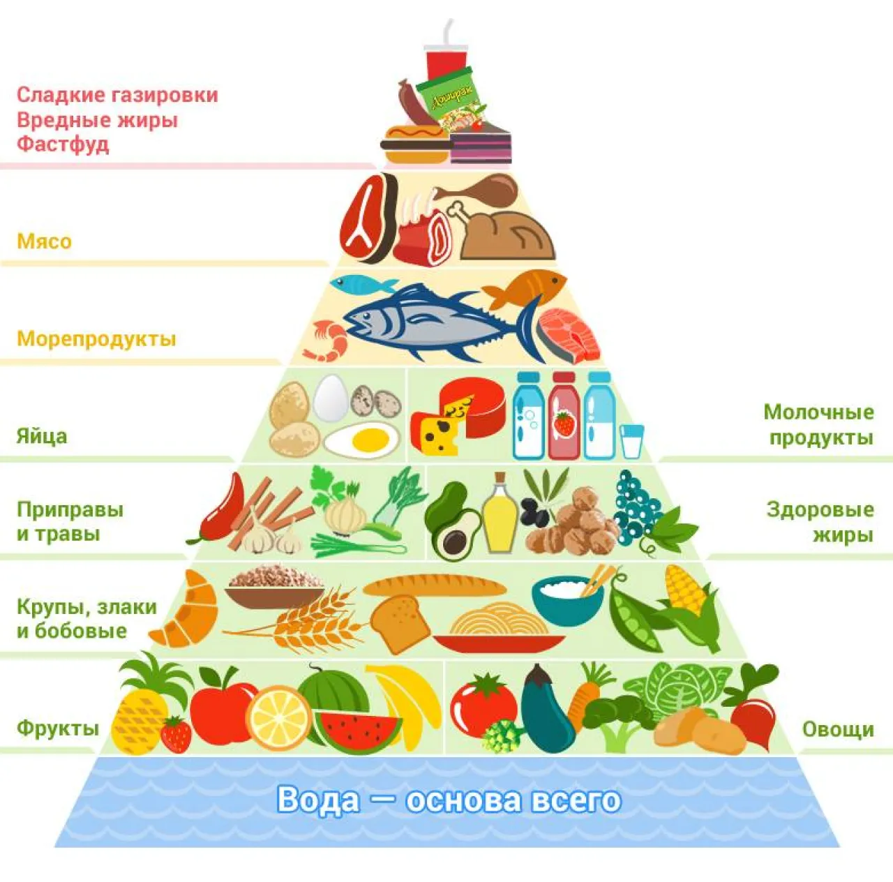 Пирамида питания для детей правильное питание
